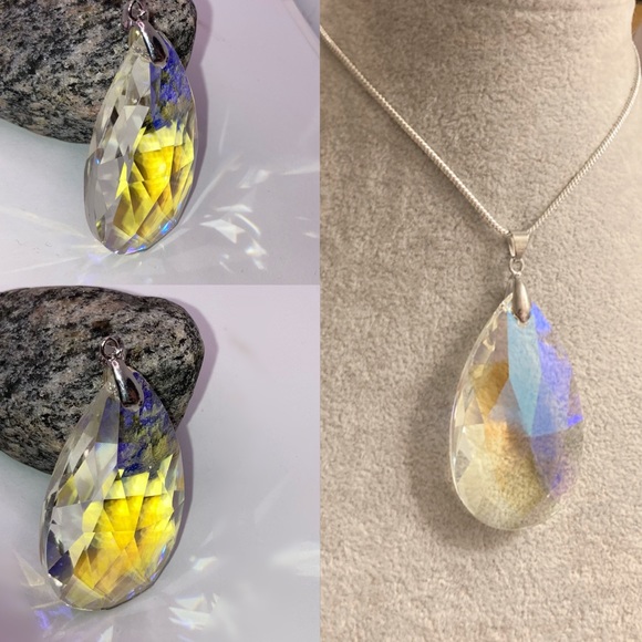 Huge Crystal Quartz Gemstone Handmade Pendant - Picture 5 of 7